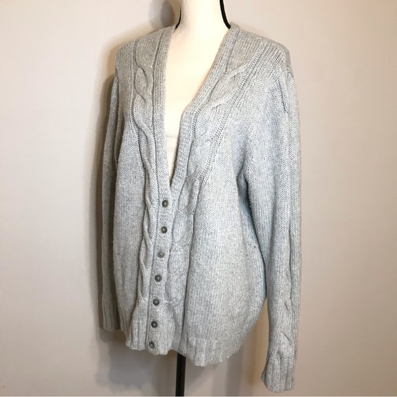 {SOLD} Old Navy Cable Knit Button Cardigan Sweater Gray Size XXL - Picture 10 of 14